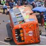 Several people Injured as Bus Overturns on Thika Super Highway